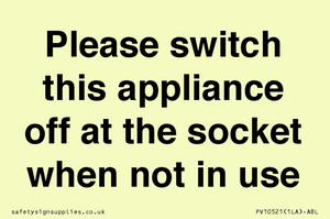 Please switch this appliance off at the socket when not in use